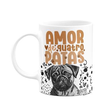Imagem de Caneca - Amor de quatro patas - Cachorro Pug