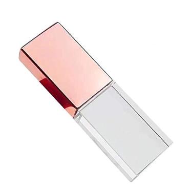 Imagem de Flash Drive USB 2.0 de cristal rosa dourado de 8 GB, luz de LED, caneta transparente, para meninos, meninas, homens, mulheres, crianças, mãe, pai, namorado, filha, cartão de memória, pendrive,