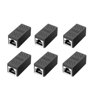 Imagem de AOPOCKAN TECH Acoplador RJ45, acoplador Ethernet, acoplador Cat6 pacote com 6 acopladores em linha para adaptador extensor de cabo Ethernet Cat8/Cat7/Cat6/Cat5e/Cat5 para PC/roteador/modem, fêmea para