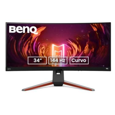 Imagem de BenQ MOBIUZ EX3410R Monitor curvo para jogos 86.4 cm 2K 1440p 144Hz 1ms com controle remoto | HDRi | 1000R | Otimizador de cor | Freesync Premium Pro | Cuidados com os olhos | altura, giro e