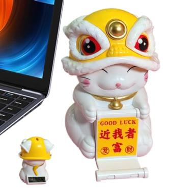 Imagem de Figuras de carro para painel, Bobblehead para carros | Carro bonito Bobblehead leão dançando chinês - Estátuas engraçadas de balanço de mesa, decoração de painel de carro, figuras de painel para decor