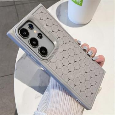 Imagem de Capa de silicone macio para Samsung S24 S23 Ultra Plus FE A55 A54 A35 A25 A34 A24 A12 A15 A14 A05 A04 Capa com suporte de lente, cinza, para Galaxy A12