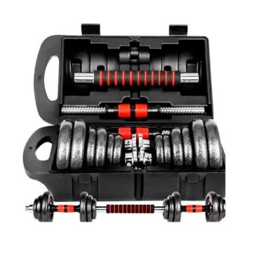 Imagem de Kit Halteres E Anilhas Ajustáveis Ketle Bellacademia Fit 6 Em 1 15kg