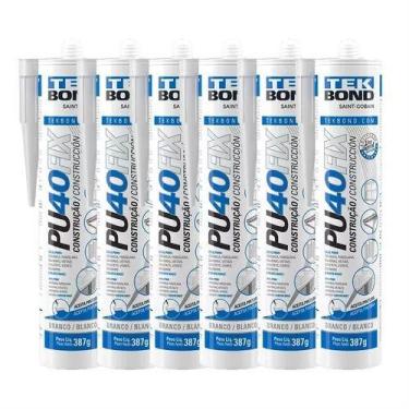 Imagem de Cola Adesivo De Silicone Branca Pu40 Construção Kit 6 Und - Tekbond
