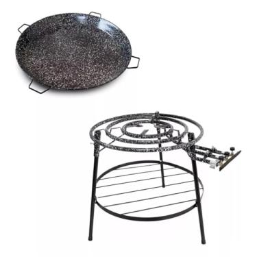 Imagem de Fogão Paellera Queimador Triplo Com Tacho Grande 80cm Roa