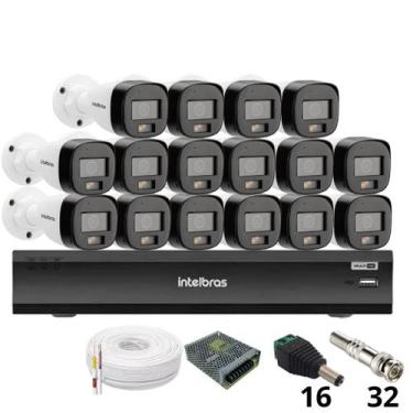 Imagem de Kit 16 Câmeras Intelbras 3220b Full Color Com Áudio Dvr Intelbras Imhd