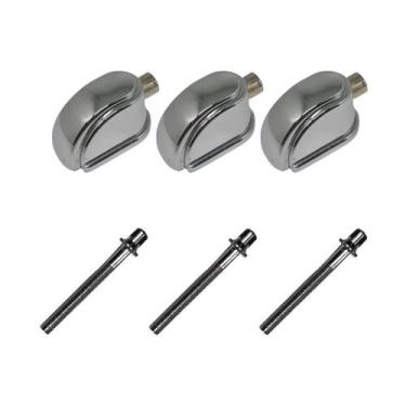 Imagem de Kit 3 Canoas Tom Caixa Cromo 19.10 + 3 Parafusos 51X 6Mm M6 - Spanking