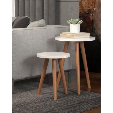 Imagem de Kit Com Duas Mesas  Decorativas Para Sala De Espera Of White - Colomi