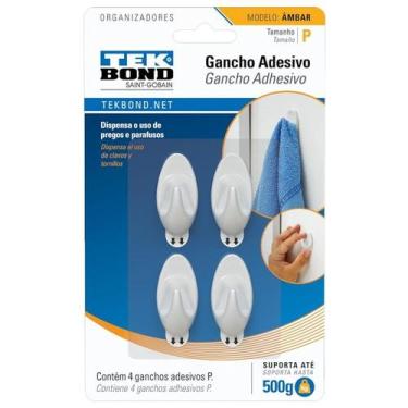 Imagem de Gancho Adesivo Âmbar P Tek Bond, Branco