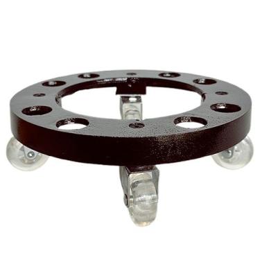 Imagem de Suporte de Alumínio Redondo com Roda Silicone para Vaso 25cm - Alpe & 