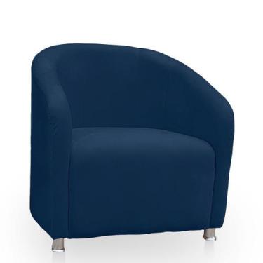 Imagem de Poltrona Redonda Moderna e Confortavel Alicia Suede - BelarStore, Azul
