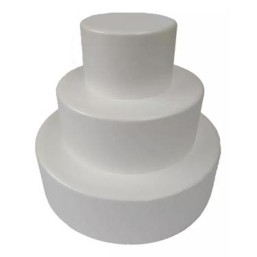 Imagem de Bolo Fake De  Eva Sem Emenda Branco 35x25x15 - Mabone