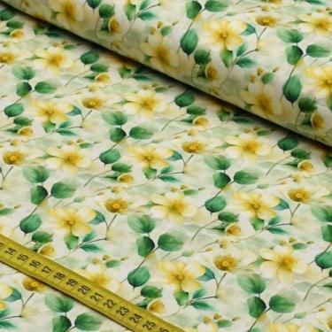 Imagem de Tecido Estampado para Patchwork - Clube Mais Criativo : Floral Amarelo
