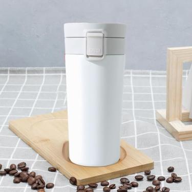 Imagem de Zap Impex Caneca de café isolada de 400 ml, caneca de café à prova de vazamento com tampa de encaixe, caneca de café térmica de aço inoxidável, caneca de café reutilizável, mantém as bebidas frias e
