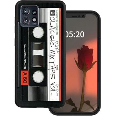 Imagem de Capa para celular Motorola Moto Edge Plus 2023 para Moto Edge+ (2023)/Edge 40 Pro com padrão de cassete de áudio retrô fina e macia TPU silicone borracha à prova de choque para Moto Edge+ 2023