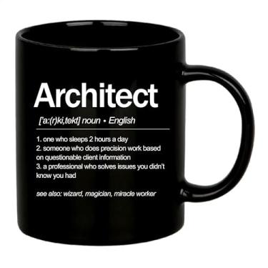 Imagem de Caneca de definição de arquiteto presentes de arquiteto para homens mulheres presentes de arquitetura para estudantes professores novidade engraçada caneca de cerâmica 325 ml preta