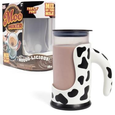 Imagem de Hog Wild Moo Mixer Supreme Chocolate Milk Mixer Caneca - Copo de 473 ml + Tampa antiderramamento e base removível fácil de limpar - Mistura automaticamente pó e xarope - Pode ser lavado na lava-louças