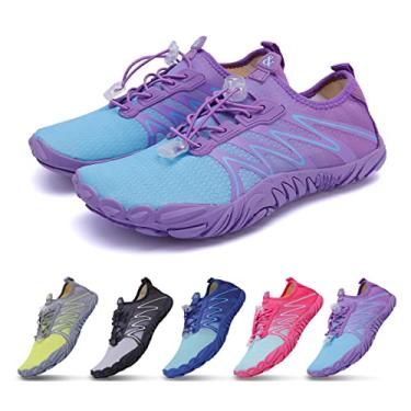 Imagem de ziitop Sapatos aquáticos para homens e mulheres praia descalço natação escalada piscina meias, antiderrapante, respirável, secagem rápida, leve, sem cadarço, esportes ao ar livre, caminhadas, passeios