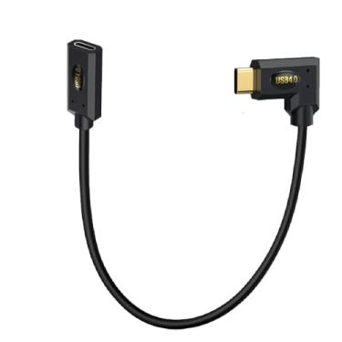 Imagem de Kework Cabo de extensão USB 4.0 tipo C de 3 m, 40 Gbps, fêmea reta para ângulo esquerdo e direito macho 240W 5A PD USB C 4.0 para smartphones, laptops, Thunderbolt 3, suporta 8K a 60Hz