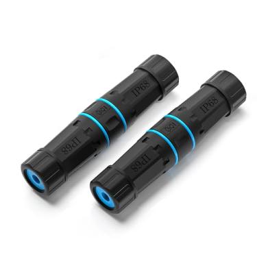 Imagem de Acoplador RJ45 acoplador em linha Cat7/Cat6/Cat5/Cat5e adaptador extensor de cabo de rede, fêmea para fêmea... (Pacote com 2 RJ45 impermeável, azul)