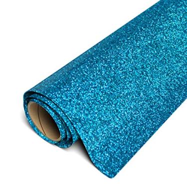 Imagem de Siser Glitter HTV Rolo de 11,8" x 5 jardas – Ferro em vinil de transferência de calor (Aqua)