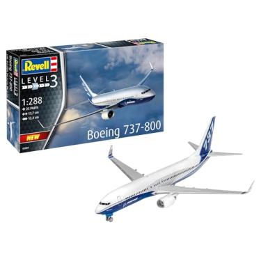 Imagem de Revell Kit de modelo de plástico 03809 Boeing 737-800 escala 1:288 não construído/sem pintura, branco