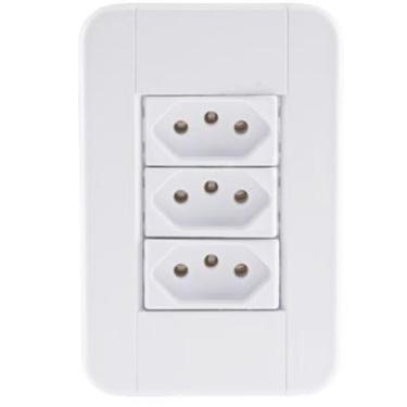 Imagem de Conjunto 4x2 Com 3 Tomadas 2P+T 20A 250 V PVC Branco TABLET - Tramonti