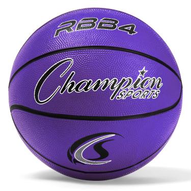 Imagem de Bola de basquete intermediário de borracha Champion Sports, resistente – Bolas de basquete estilo profissional, e tamanhos – Equipamento de basquete premium, uso interno e externo – Materiais educativos esportivos (tamanho 6, roxo)
