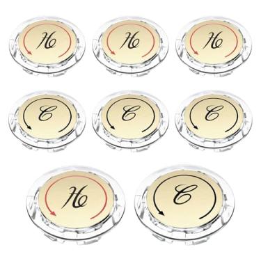 Imagem de 8 botões de índice de torneira, 1,34 polegadas de diâmetro quente e frio puxadores de pia de banheiro acessórios de substituição compatíveis com torneira dupla Delta/LDR/Delex