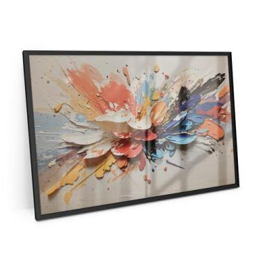 Imagem de Quadro Pétalas De Tinta Moderno Para Quarto Pequeno 60x40 Cm - Bimper 