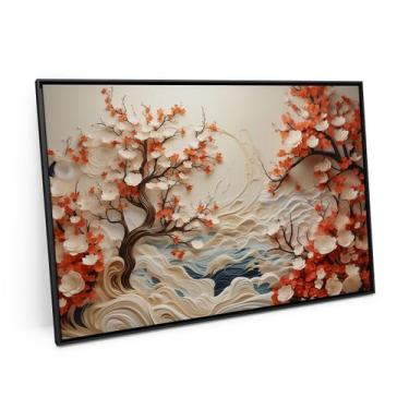Imagem de Quadro Decorativo Abstrato 3d Arvores Artística Mar Sala - Bimper Quad