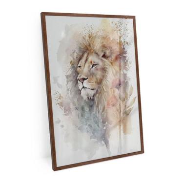Imagem de Quadro Leão Colorido Minimalista 60x40 Cm Pequeno Para Sala - Bimper Q