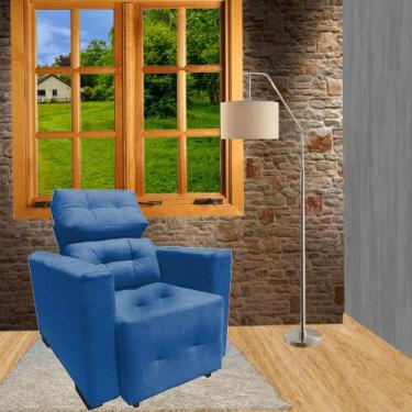 Imagem de Sofá Poltrona 1 lugar Retrátil e Reclinável Veneza Marinho - Moveis Ag