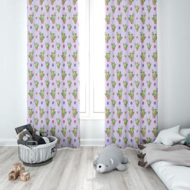 Imagem de Cortina Tecido Oxford Quarto Infantil Cacto Baby - 140x220cm - Fabrika