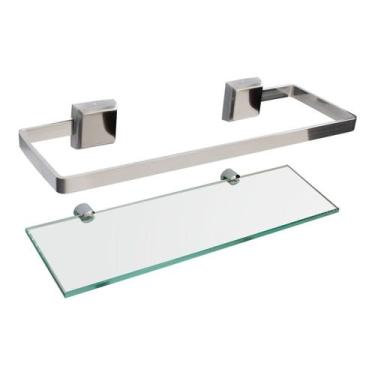 Imagem de Porta Shampoo Luxo Vidro e Inóx - JGC COMERCIAL