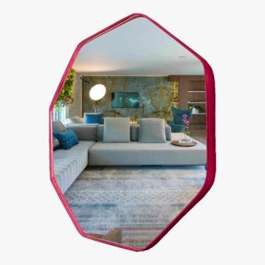 Imagem de Espelho Decorativo Sextavado sem Alça 60 cm - VSA, Rosa