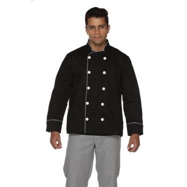 Imagem de Dolmã chef cozinha masculino - Demorgan Uniformes, Preto, PP
