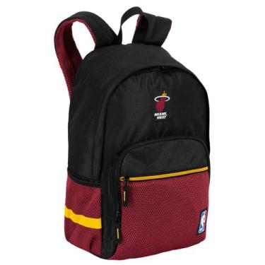 Imagem de Mochila De Costas Miami Heat NBA Escolar Juvenil Passeio, Preto