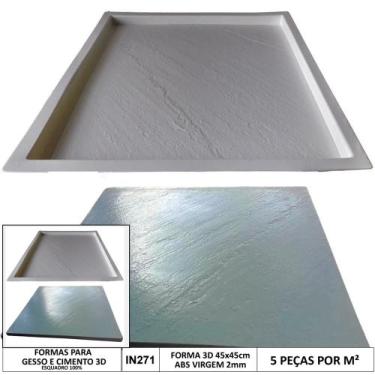 Imagem de Forma 3d para piso piscina pedra rustica 46x46cm em abs 2mm in271 - IN