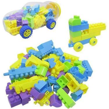 Imagem de BLOCOS DE MONTAR  NO POTE MODELO CARRO COM 106 Pçs - 20 COMERCIAL