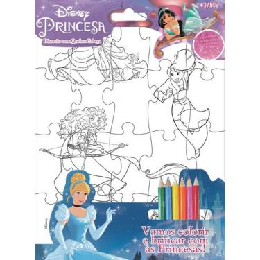 Imagem de Livro - Disney - Diversão com quebra-cabeça - Princesas