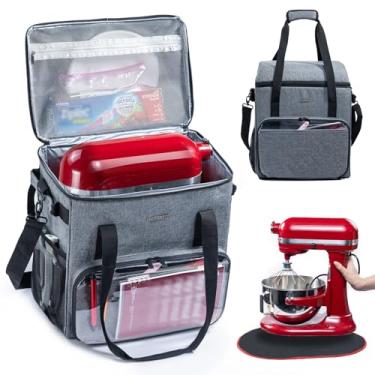 Imagem de BAGSPRITE Bolsa de transporte para batedeira com batedeira compatível com mixers KitchenAid (6-8 litros), capa de batedeira com bolsos para fixação e acessórios, bolsa de armazenamento apenas