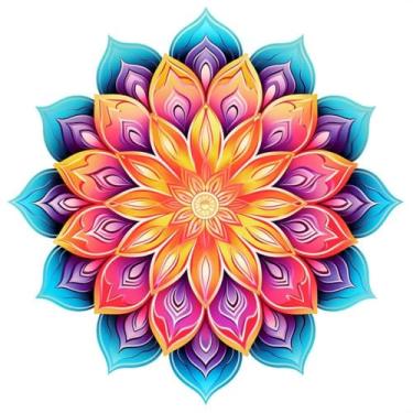 Imagem de Placa Mandala Energética Parede Geometria Sagrada Espiritualidade Meditação Reflexão Prosperidade Tema Hinduísta