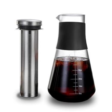 Imagem de AGOGO Cafeteira gelada Cold Brew com filtros de metal garrafa antiderrapante de silicone 1600 ml