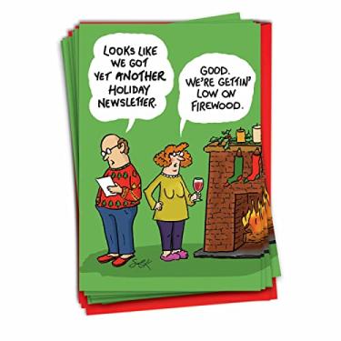 Imagem de NobleWorks Boletim informativo de férias - 12 cartões de felicitações de Feliz Natal em caixa com envelopes (4,63 x 6,75 polegadas) - Correspondência indesejada C3433XSG-B12x1