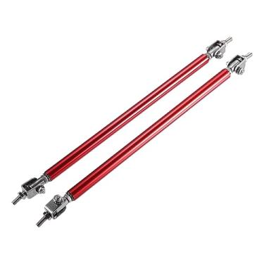 Imagem de ACROPIX Liga de alumínio ajustável universal 20.3 cm-25.4 cm 200mm Car Front Bumper Lip Splitter Strut Rod Tie Support Bars Red - Pacote com 2