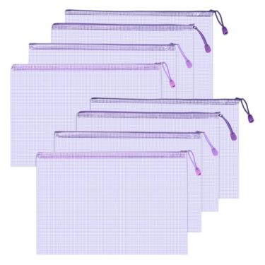 Imagem de Valtiner 8 bolsas de malha com zíper, bolsas de plástico transparente tamanho A4, bolsas impermeáveis para organizar o armazenamento, sacos com zíper para armazenamento de quebra-cabeça de jogos de