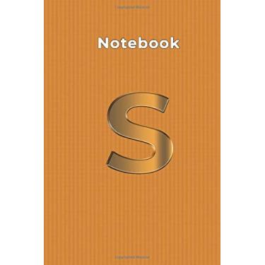 Imagem de Quaderno con lettera S: (200) pagina, formato (6-9) Taccuino con lettera S con monogramma iniziale. Diario e diario a righe medi con nome ... donne, uomini, giovani, bambini - Oro lucido