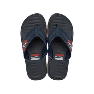 Imagem de Sandália Chinelo Cartago Paris Masculino Dedo Confortável (Cinza/Azul/Laranja, BR, Adulto, Numérico, 42)