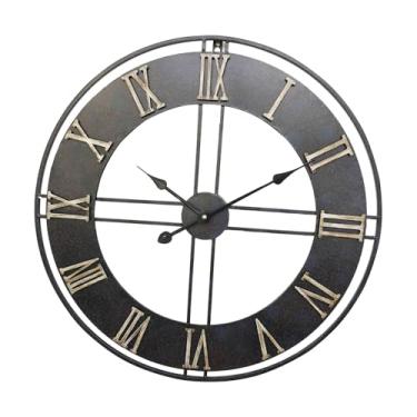 Imagem de WeiLaiKeQi Relógio de parede redondo decoração exclusivo criativo elegante mudo relógio decorativo europeu arte relógio para cozinha fazenda interior, Números Romanos
